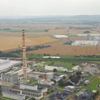 Mladá Boleslav areál Auto Škoda – výměna litinových segmentů na hlavě 200m komína